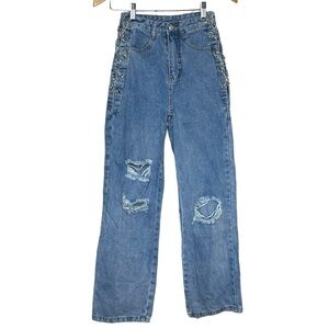 High Rise Chain Jeans